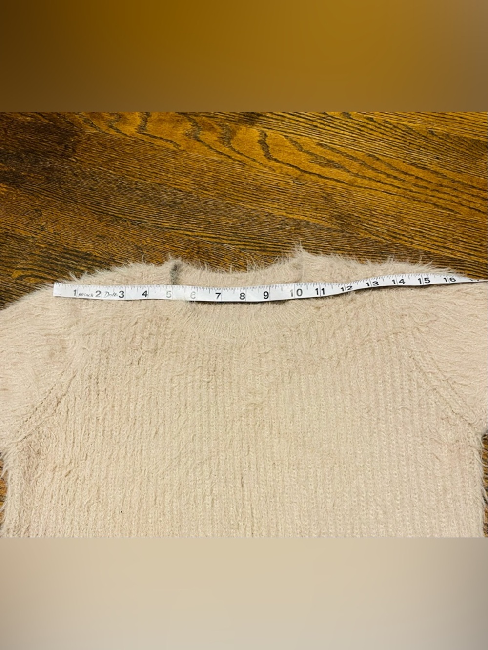 Zara  women’s  tan casual Fuzzy Crewneck blouse size L - Picture 6 of 11